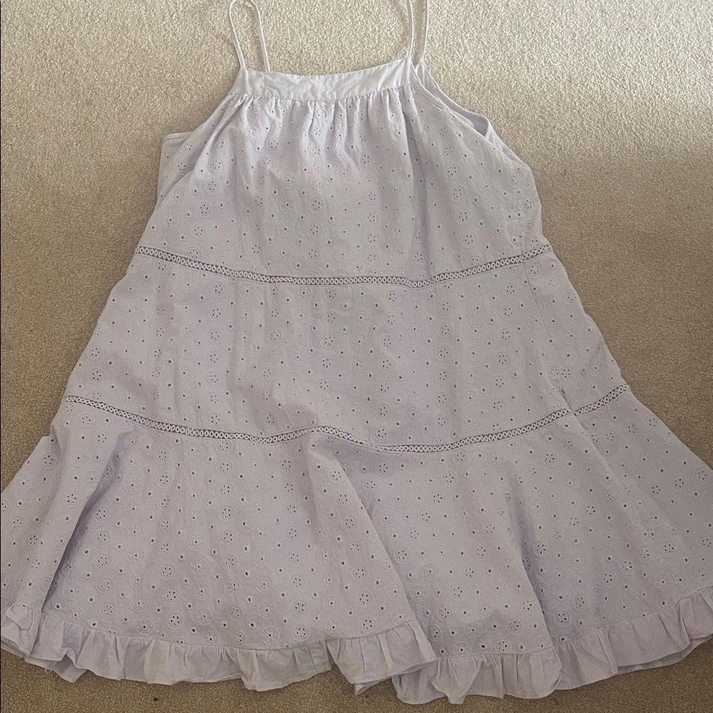 Charming purple Eyelet Kids Casual Dress
